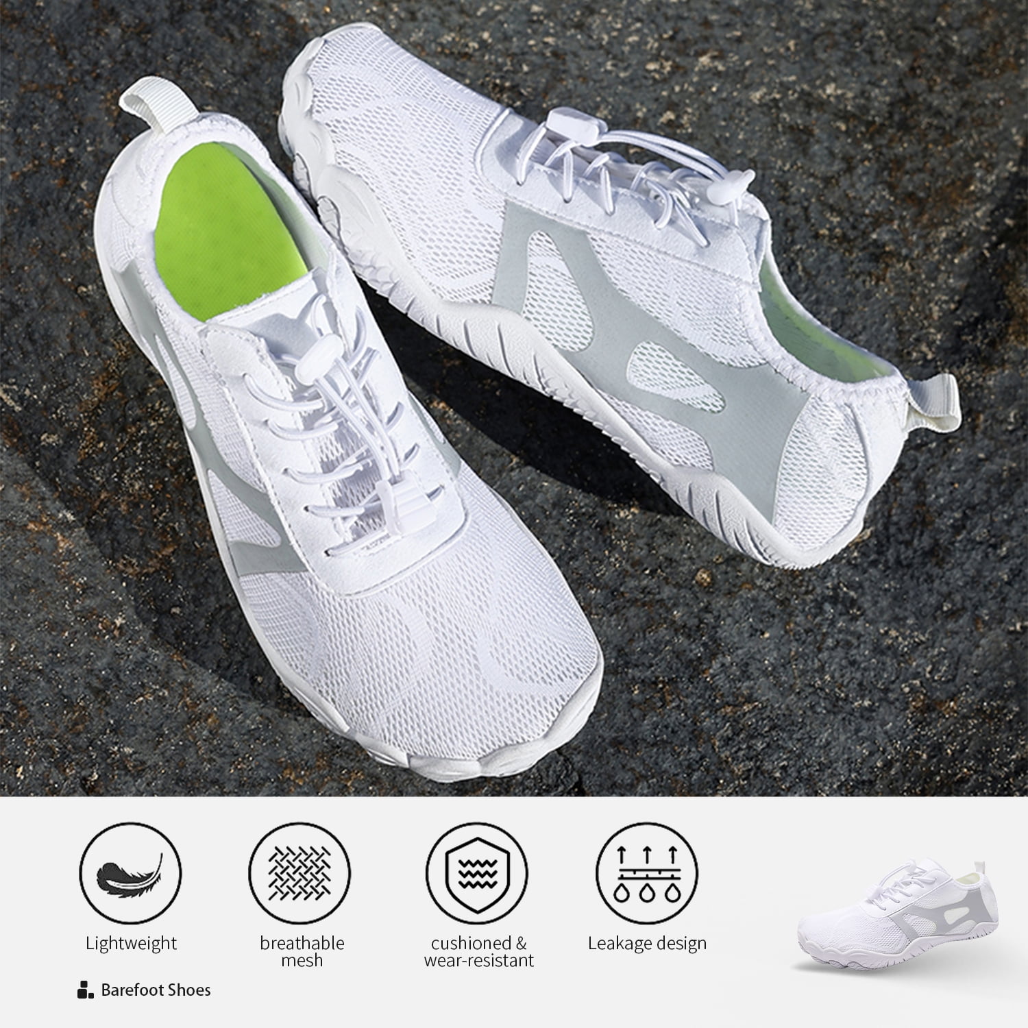 HOYUFEI Hike Barefoot Shoes for Women, Womens Water Shoes, Hiking Healthy Footwear - Wide Toe Box Non-Slip Outdoor Sports Zero Drop Shoes
