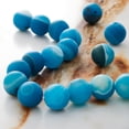 thumbnail image 2 of Bead Landing Blue Stripe Matte Agate Round Beads, 10mm, 12 Pack, 2 of 3