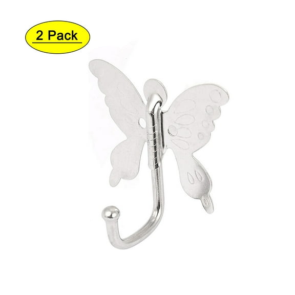 Uxcell 2.8" Bathroom Butterfly Style Wall Mounted Towel Hook, 2 Pack