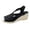 Black, variant on NOKIO Women's Closed Toe Crisscross Elastic Ankle Strap Platform Espadrille Wedge Sandals Women's Fashion Casual Strappy Thick-Bottom Sandals Platform Closed Toe Shoes