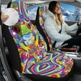 thumbnail image 3 of Uorisanigo Seat Covers for Cars Trucks SUV Front Seats, 2 PCS Premium Fur Furry Fluffy Retro 70s Flower Power Frog Car Seat Covers, Universal Fit & Breathable Auto Accessories Decoration, 3 of 7