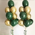 thumbnail image 3 of Kit de 10/20/30 globos de 10 pulgadas, globo retro verde, blanco y dorado, decoración para fiestas de cumpleaños, bodas, aniversarios, fiestas de verano en la jungla, suministros para el hogar, 3 of 5