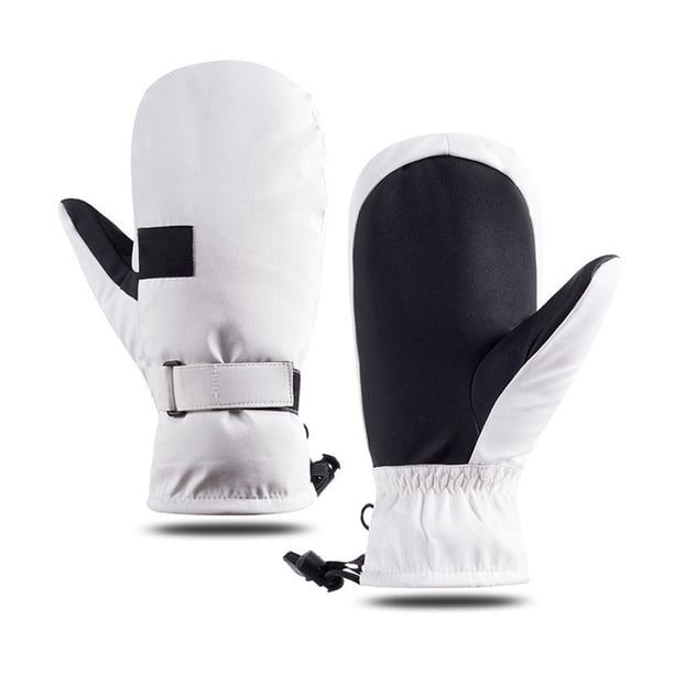 Minnieouse 1 par de guantes impermeables antideslizantes de esquí gruesos para invierno, guantes a prueba de viento, mitones, equipo de calentamiento para guantes y mitones Blanco L Minnieouse AP013092-08