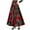 Red, variant on Utoimkio Women's High Elastic Waist Maxi Skirt A-Line Vintage Floral Print Pleated Fall Winter Warm Flared Long Skirts with Pockets