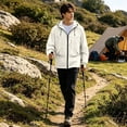 thumbnail image 5 of Sewkxo Mens Rain Jacket Lightweight Raincoat Waterproof with Hood Outdoor Windbreaker Jacket Travel Rain Jackets,White S, 5 of 7