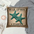 thumbnail image 2 of PIKWEEK Summer Ocean Theme Throw Pillow Covers Wood Grain Starfish Hippocampus Seashells with Quotes Nautical &amp; Coastal Decorative Pillowcases Beach House Decor  Multiple specifications, 2 of 5
