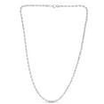 thumbnail image 3 of 14K White Gold 20in 3mm Solid Diamond Cut Rope Chain with Lobster Clasp, 3 of 4