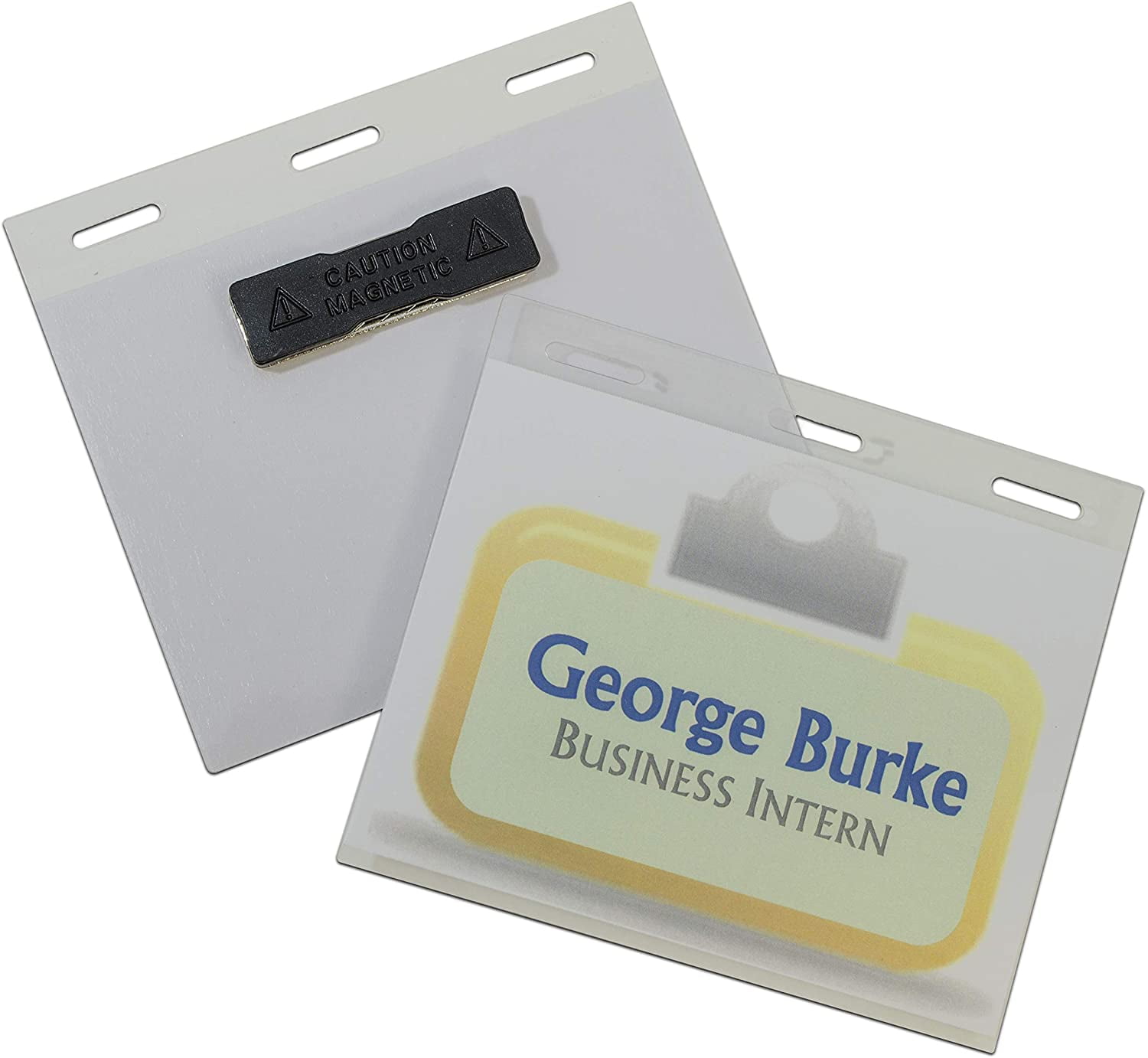 SelfLaminating Style Name Badge Holder Kit, 4" x 3", 20 per