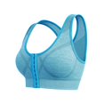 thumbnail image 3 of YWMJI Women's Sports Bra Front Closure No Underwire Bra Soft Wireless Push Up Bra Soft Seamless Supportive Sports Bra Front Closure Tank Bras Everyday Bras Yoga Running Gym Shape Brs Sky Blue M, 3 of 5