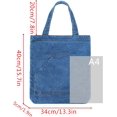 thumbnail image 6 of CoCoMangos Women Denim Tote Handbag Casual Travel Beach Shopper Shoulder Bag Lightweight Zipper Reusable Grocery Bags, 6 of 7