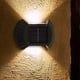 thumbnail image 5 of Matsuzay 4 piezas de luz solar de pared impermeable al aire libre jardín patio porche patio entrada patio calle césped camino escalera lámpara Iluminación y accesorios Luz blanca Matsuzay HA073275-01, 5 of 6