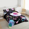 thumbnail image 3 of Manfei Teen Musical Note Bedding Comforter Set, Princess Butterfly Twin Comforter Sets, Dreamy Mystic Galaxy Reversible Bedding Set, Breathable Home Decor, 2 Pieces, 3 of 8