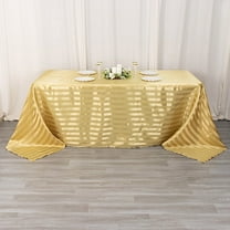 BalsaCircle 90x132 in Champagne Stripes Satin Rectangle Tablecloth Wedding Party Linen Events Decorations Supplies