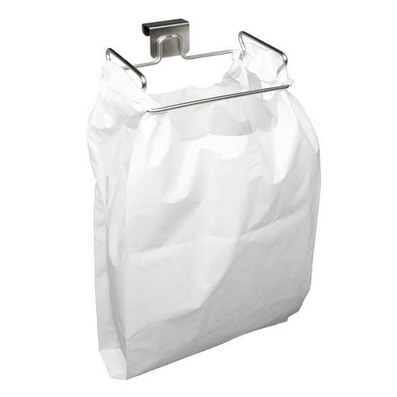 YouCopia Stainless Steel Over the Door Plastic Bag Trash Bin for
