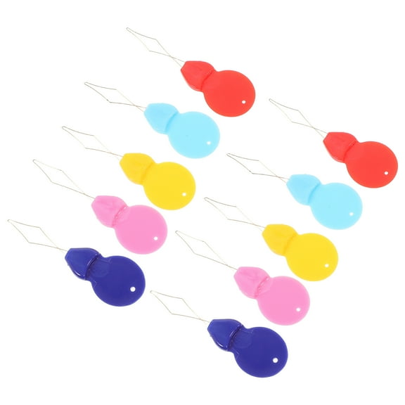 KALLORY 10pcs Plastic Needle Threader Tools For Insertion Random Colors For Sewing Embroidery And Diy Crafts