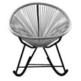 thumbnail image 1 of Chaise à bascule Acapulco – Chaise à bascule élégante pour l'intérieur et l'extérieur avec un siège tissé gris confortable et un cadre noir élégant, parfaite pour se détendre dans votre jardin, patio, 1 of 3