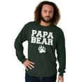 thumbnail image 2 of Papa Bear Dad Father's Day Pawprint Men's Long Sleeve Tee T Shirt Brisco Brands S, 2 of 2