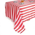 thumbnail image 5 of Balsa Circle 90" x 156" Red White Satin Stripes Rectangle Tablecloth Reception Dining Linens, 5 of 6