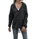 thumbnail image 5 of Sonducket Chubasquero ligero para mujer, impermeable, con capucha, cortavientos para exteriores, plegable, para senderismo, Camping, trajes para mujer Prendas para la parte del cuerpo Negro METRO, 5 of 6