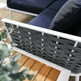 thumbnail image 4 of Lounge Sectional Sofa Chair Table Set, Navy White, Aluminum, Metal, Fabric, Modern Contemporary, Outdoor Patio Balcony Cafe Bistro Garden Furniture Hotel Hospitality, 4 of 10