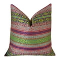 thumbnail image 1 of Plutus Coussin Fait Main à Rayures Fuchsia, (18 Pouces x 18 Pouces), 1 of 4