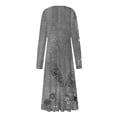 thumbnail image 5 of Vestido largo de manga larga con estampado floral SCZ casual de otoño e invierno gris Talla M, 5 of 5