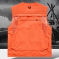 thumbnail image 6 of Handshe Men's Casual Vest, Loose Fit with Multiple Pockets and Pen Slot, Zipper Front and V-Neck Design, Multi-Functional Outdoor Emergency Vest for Daily Wear and Outdoor Activities, 6 of 6