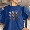 thumbnail image 3 of WREESH Women's Casual Long Sleeve Crewneck Sweatshirt Fall Hoodless Heart Graphic Pullover Top Blue, 3 of 4