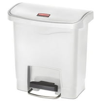 Rubbermaid Slim Jim Trash Can  4 gal. White Plastic Step On Rectangular 1 Count