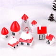 thumbnail image 2 of unidad de microcasa concisa de Feliz Año Nuevo para decoración del hogar de Navidad, adornos de cabaña de campo con techo rojo, adorno de fiesta, 2 of 4