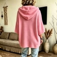 thumbnail image 4 of Pink Hoodies for Women Oversized Short Sleeve Hoodie for Women Casual Loose Batwing Half Sleeve Hooded Sweatshirt with Front Pocket Color Relaxed Fit Pullover Hoodie Daily Streetwear, 4 of 6