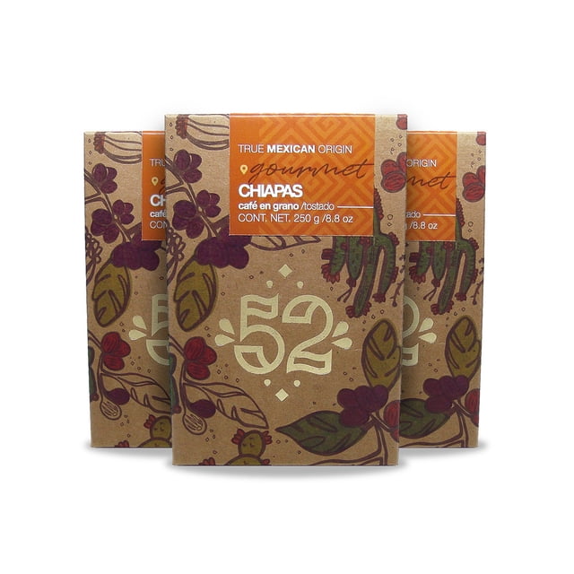 Café Artesanal 52 GOURMET Chiapas Pack de 3 - Grano