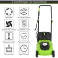 thumbnail image 4 of NiamVelo Electric Lawn Mower Grass Cutter Machine 12-Amp 13-Inch Electric Dethatcher with 25L Collection Box, 3-Position Height Adjustment for Garden Yard Lawn,  Green, 4 of 7