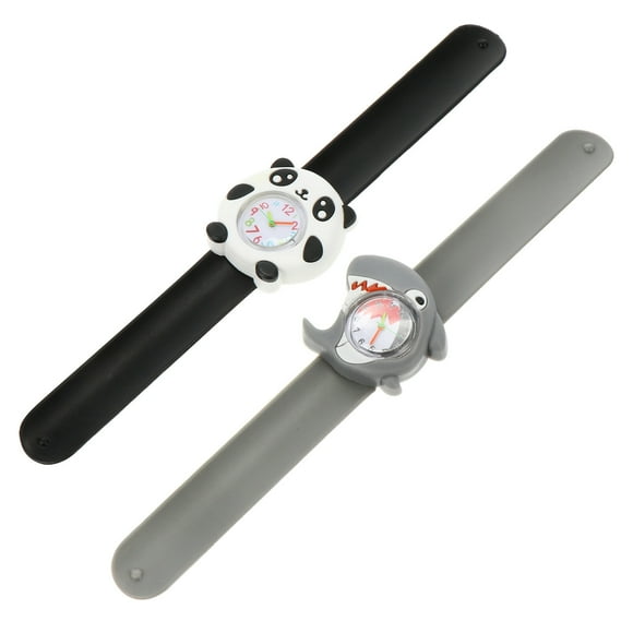 EeaseMX 2 piezas de reloj de pulsera de cuarzo con diseño de dibujos animados para niños, reloj de pulsera sencillo