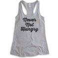 thumbnail image 1 of Never Not Hungry Tank Top, Ladies Racerback Tank Top, Food Tank, Foodie Tank, Heather Gray, Small, 1 of 3