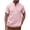 Pink, variant on Men Cotton Linen Henley Shirt Casual Roll Up Short Sleeve Summer T Shirt Button Band Collar Tee Top Beach Hippie Shirts