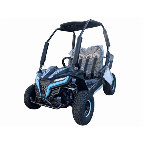 TrailMaster Cheetah i6 Electric Kids Off-Road Go Kart, 650W, 48V 20Ah, 3-Speed (Blue)