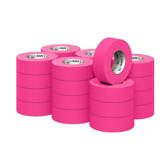 2" Pro Gaff Gaffers Tape 50 yards length fluorescent pink matte. Premium Heavy-Duty Gaffers Tape trusted by professional Gaffers. Made in the USA. Holds Tight, Easy to remove. (Pack of 24)