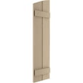 thumbnail image 3 of Ekena Millwork 11"W x 72"H (68 3/8" Low Side) Timberthane Rough Cedar Two Board Joined Board-n-Batten w/Elliptical Top Faux Wood Shutters (Per Pair), Primed Tan, 3 of 6