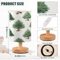 thumbnail image 3 of Lamp Printed Gifts Table Lamp USB Bedside Desk Nightstand Lamp Wood Base for Bedroom Living Room Office Desk College Dorm Watercolor Green Christmas Tree, 3 of 7