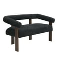 thumbnail image 3 of Christopher Knight Home 53" Curved Arm Upholstery Loveseat, Wood Frame, Modern Accent Sofa, Black+Brown, 3 of 10