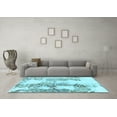 thumbnail image 3 of Ahgly Company Indoor Rectangle Abstract Light Blue Modern Area Rugs, 2' x 5', 3 of 4