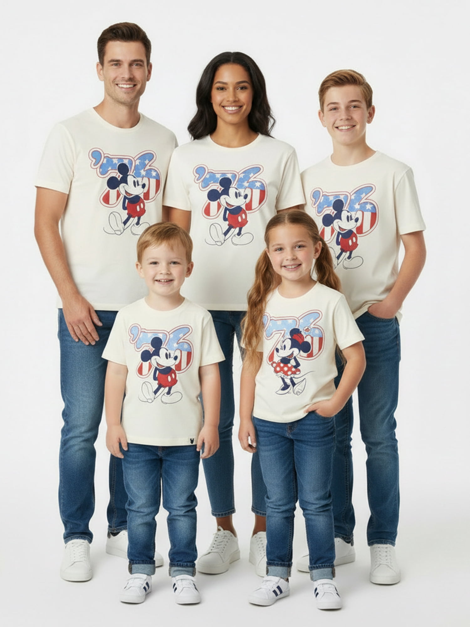Minnie Mouse Girls 76 Patriotic Americana Graphic Tee, Sizes 4-18