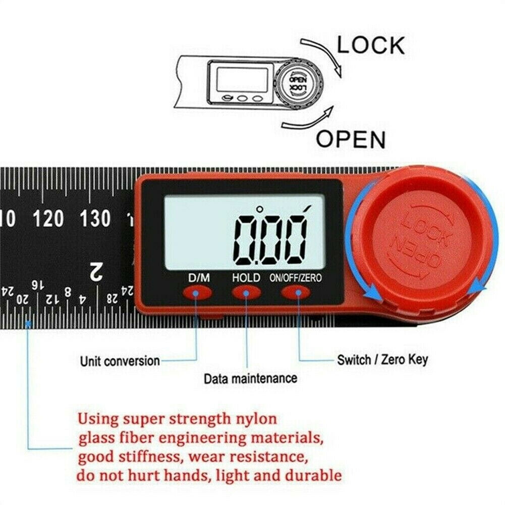 7in/" 2in1 200mm Digital-Protractor Angle Finder Ruler Crown Trim Woodworking