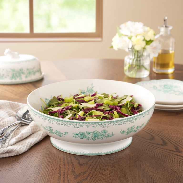 The Pioneer Woman Agatha Serving Bowl, Stoneware, 11 in, Green