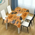 thumbnail image 6 of Coolnut Orange Halloween Elements Rectangle Tablecloth 54x54In,Dinner Table Cover for Outdoor & Indoor Patio, Picnic, BBQ, Holiday Party Halloween Decoration, 6 of 7