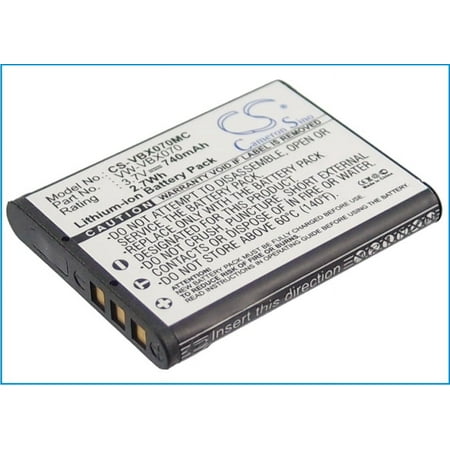 Replacement Battery for Panasonic VW-VBX070 VW-VBX070GK VW-VBX070-W 740mAh