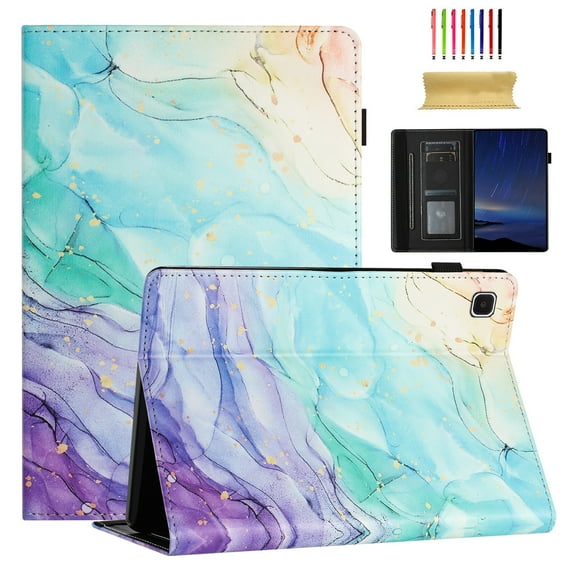 Feishell for Samsung Galaxy Tab S6 Lite 10.4" 2020 Smart Case,Auto Wake/Sleep Slim Colorful Pattern PU Leather Flip Folio Stand Card Slots Wallet Case Cover with Pencil Holder,Oil Painting