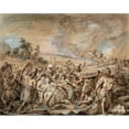 thumbnail image 2 of Jacques Gamelin 14x12 Gold Ornate Wood Frame and Double Matted Museum Art Print Titled - Hector's Body, Wounded&nbsp;By Ajax,&nbsp;Is Brought to the Zanthe River, 2 of 4