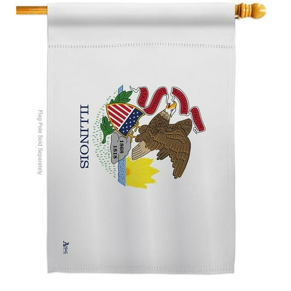 Americana Home & Garden H140514-BO 28 x 40 in. Illinois American State House Flag with Double-Sided Horizontal Decoration Banner Garden Yard Gift
